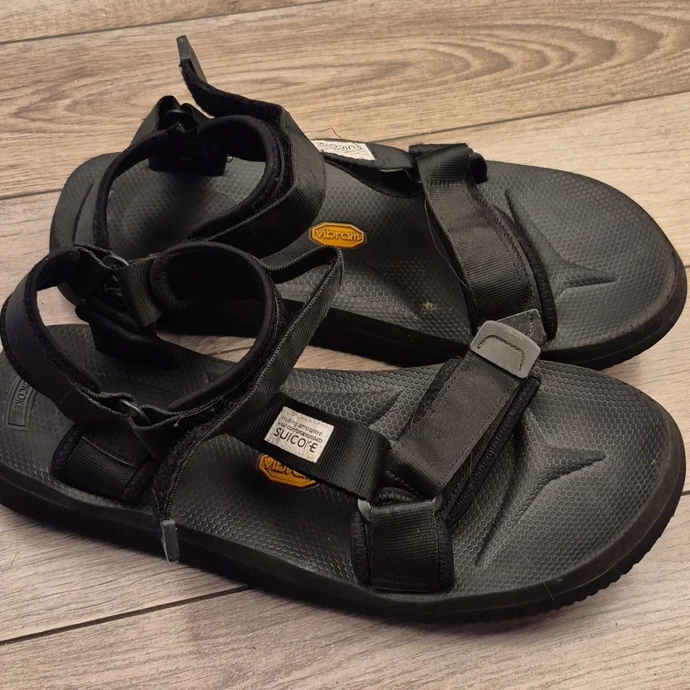 SUICOKE Depa-V2 Black Strap Rubber‎ Sz 11 Mens Streetwear Outdoor Sandals Shoes